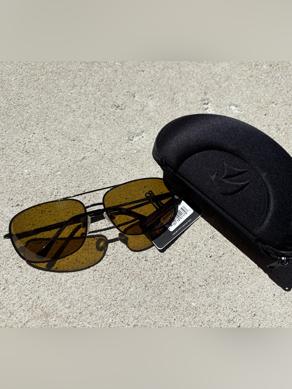 EAGLE EYES NAVIGATOR #14101 SPORTS WRAP TRILENIUM SUNGLASSES AND CASE